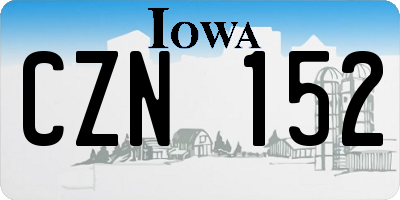 IA license plate CZN152