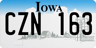 IA license plate CZN163