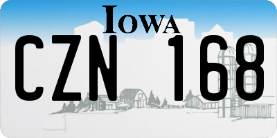 IA license plate CZN168