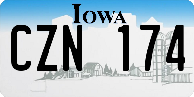 IA license plate CZN174