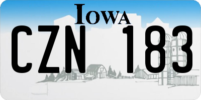 IA license plate CZN183