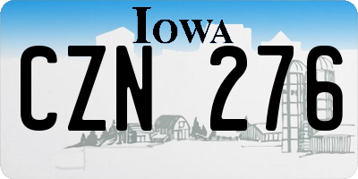 IA license plate CZN276