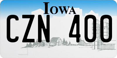 IA license plate CZN400