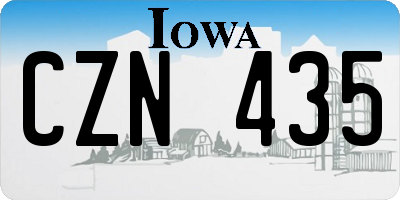 IA license plate CZN435
