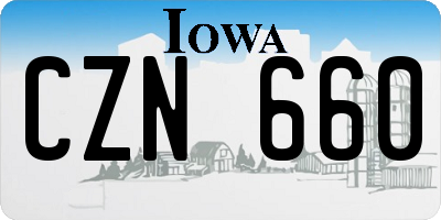 IA license plate CZN660