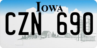 IA license plate CZN690