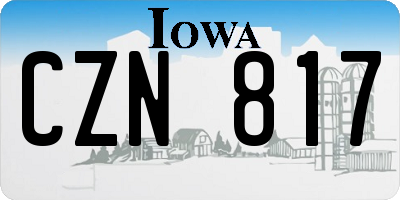 IA license plate CZN817