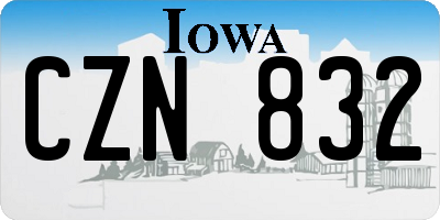 IA license plate CZN832