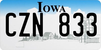 IA license plate CZN833