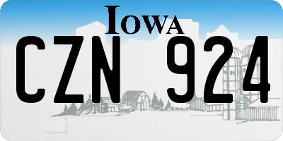 IA license plate CZN924