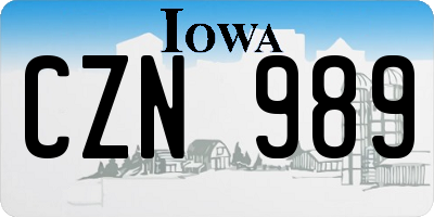 IA license plate CZN989