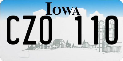 IA license plate CZO110