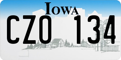IA license plate CZO134