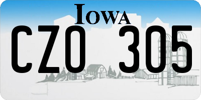 IA license plate CZO305