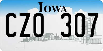 IA license plate CZO307