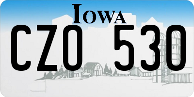 IA license plate CZO530