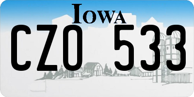 IA license plate CZO533