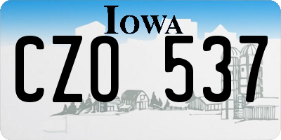 IA license plate CZO537