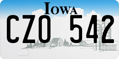 IA license plate CZO542