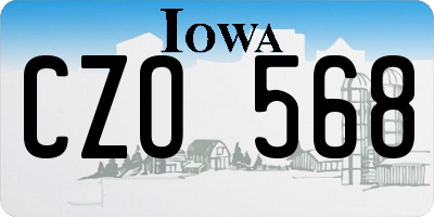 IA license plate CZO568