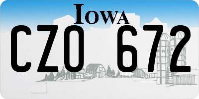 IA license plate CZO672