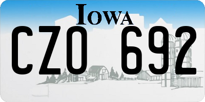 IA license plate CZO692