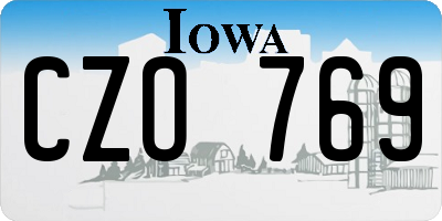 IA license plate CZO769