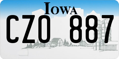 IA license plate CZO887