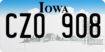 IA license plate CZO908
