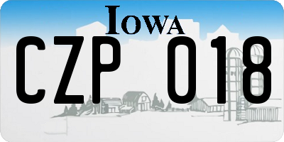 IA license plate CZP018