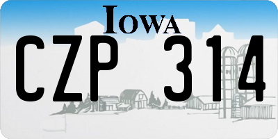 IA license plate CZP314
