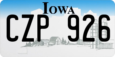 IA license plate CZP926