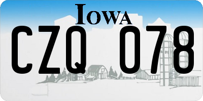 IA license plate CZQ078