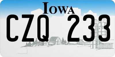 IA license plate CZQ233