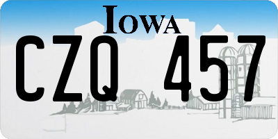 IA license plate CZQ457