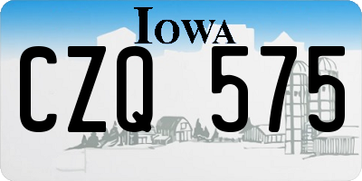 IA license plate CZQ575
