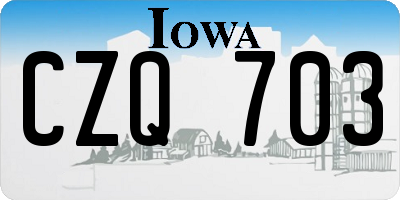 IA license plate CZQ703