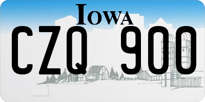 IA license plate CZQ900