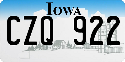 IA license plate CZQ922