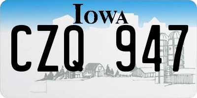 IA license plate CZQ947
