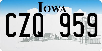 IA license plate CZQ959