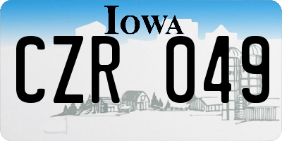 IA license plate CZR049