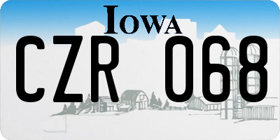 IA license plate CZR068