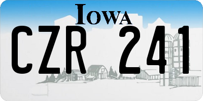 IA license plate CZR241