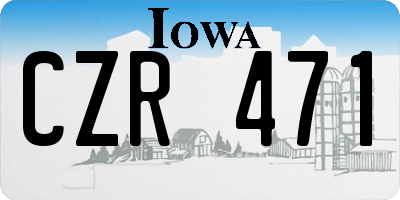 IA license plate CZR471