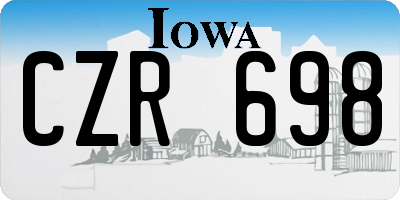 IA license plate CZR698