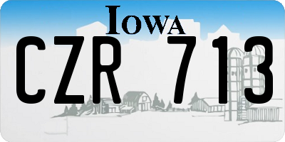 IA license plate CZR713