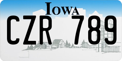 IA license plate CZR789
