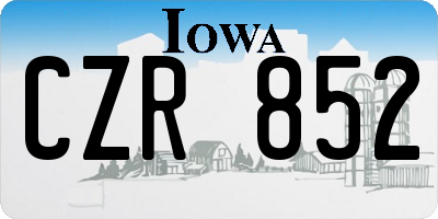IA license plate CZR852