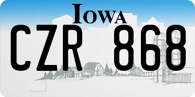 IA license plate CZR868
